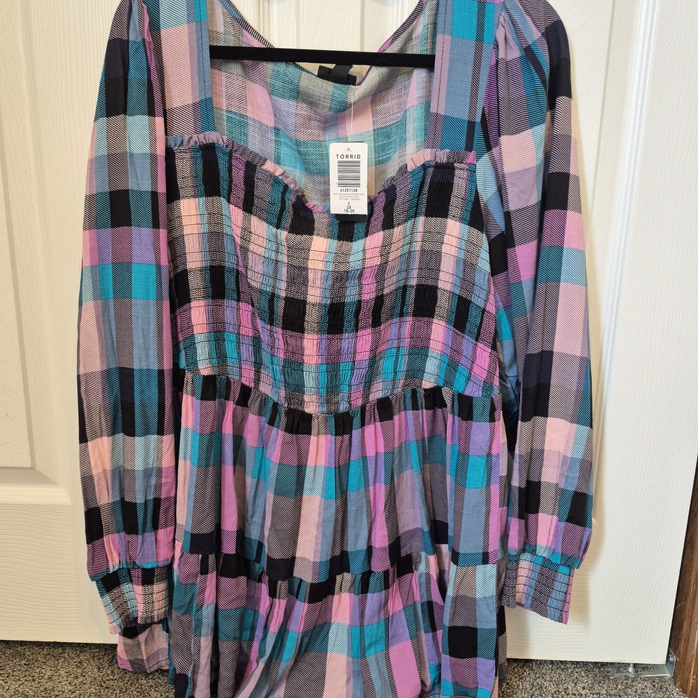 Torrid Multicolor Plaid Blouse